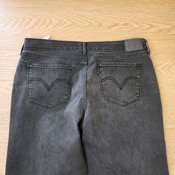 Levis 505 Denim Jeans womens 32 Straight Leg Black Faded Rockstar Grunge 36x32 - Picture 4 of 12